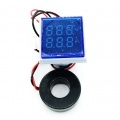 AC Volt Amp Meter 22mm สีฟ้า AD16-22FVA